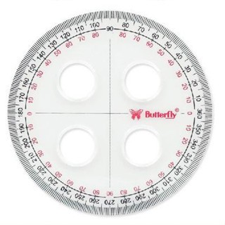 

Busur Derajat Butterfly 360/10 CM (4 Lubang)