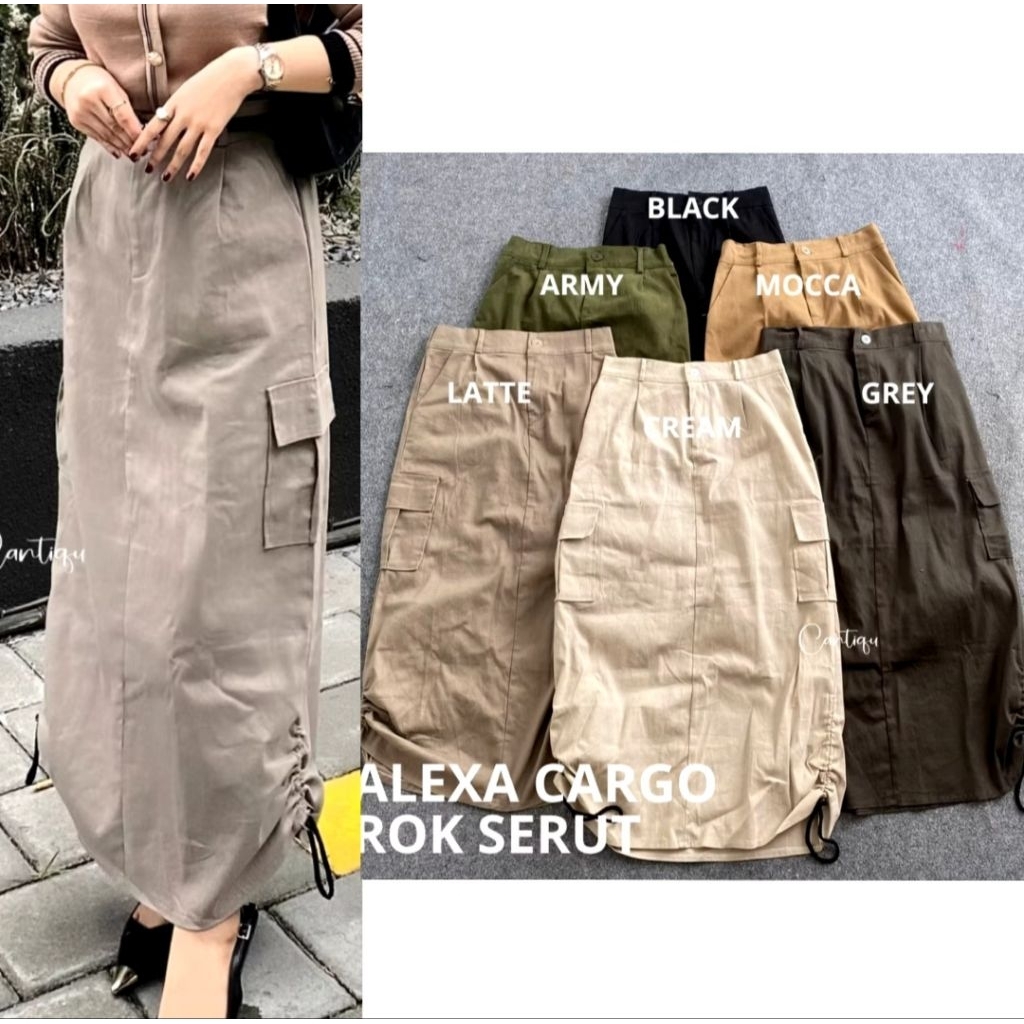 Rok Alexa Cargo // Rok Cargo Serut Bawah // Rok Cargo Serut // Rok Cargo