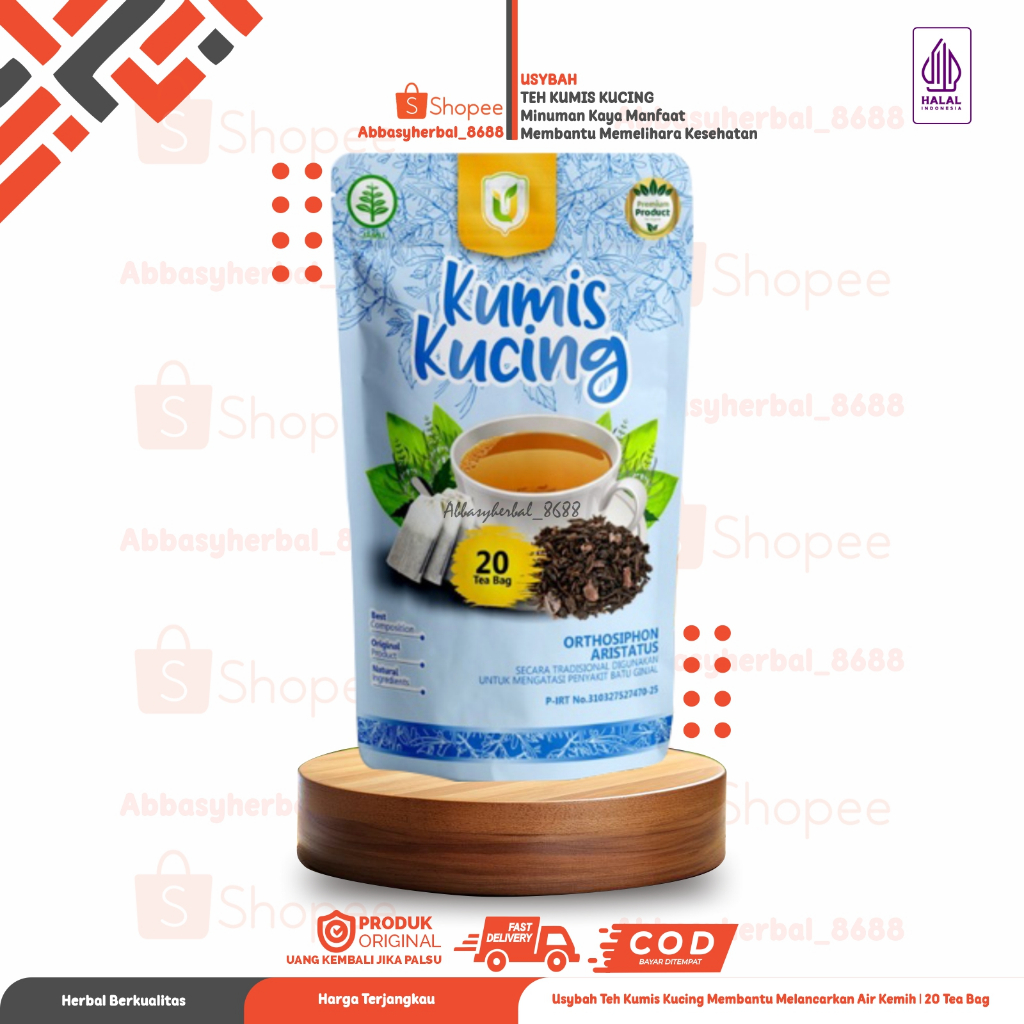 

Abbasy Herbal_Teh Kumis Kucing Usybah | Kumis Kucing | Teh Tradisional | Original Produk Usybah 20 Tea Bag