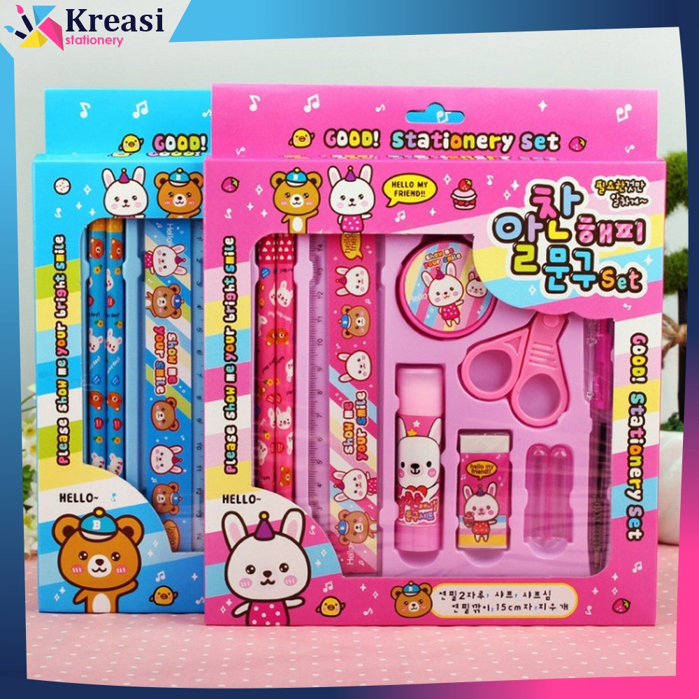 

EC Paket Alat Tulis Anak TK / Alat Tulis Set 8in1 Karakter Stationery Kids / Set School Supplies for Child Writing Gift Eraser Ruler Kreasi Stationery A26