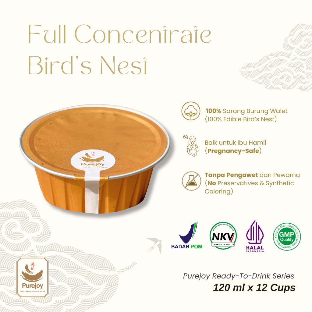 

[BPOM] Purejoy Classic Semi Concentrate Bird's Nest Drink Minuman Sarang Burung Walet Halal (120 ml)