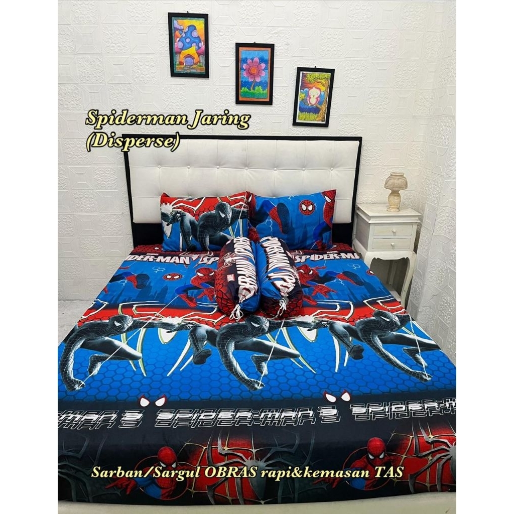 Sprei120x200, 160x200, sprei 180x200 Sprei Aesthetic, Sprei Aesthetic Premium, Seprei Spiderman