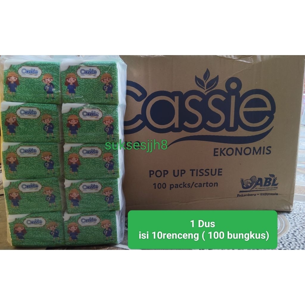 (1 Dus )Tisu cassie pop up 250sheet white / 1 karton Cassie pop up 250/1 dus Tissue cassie pop up 25