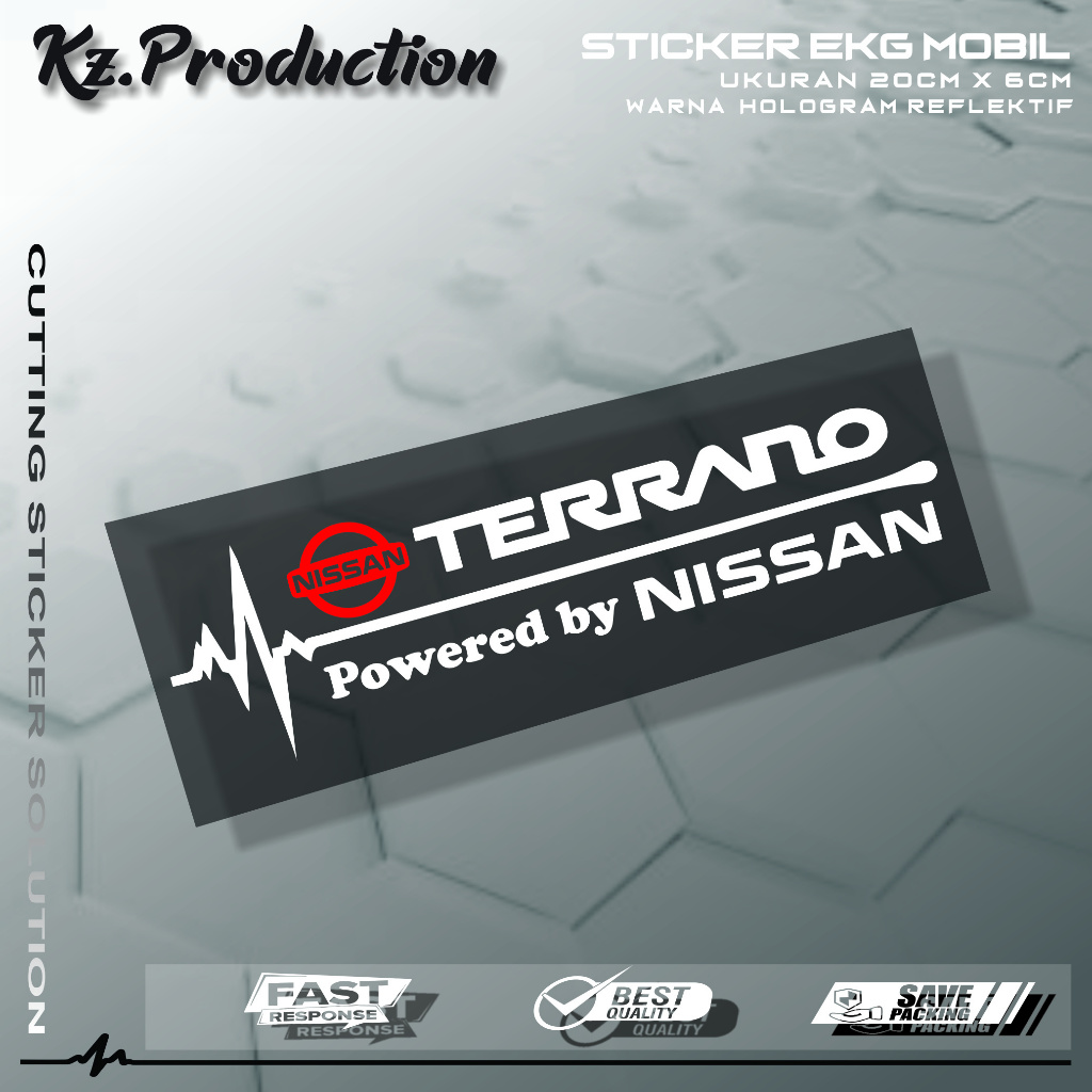 Sticker Cutting Kaca Mobil Nissan Terano Motif Detak Jantung EKG Mobil Nissan