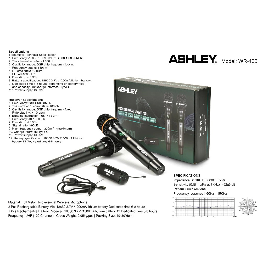 Mic wireless Ashley wr400 MIC WIRELESS WR400