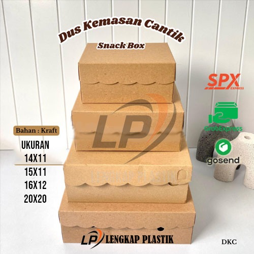 Kotak kue / Snack Box KRAFT  / BOX SNACK ECO KRAFT RENDA / DUS KOTAK KUE  / Box Dus Nasi Kraft Renda