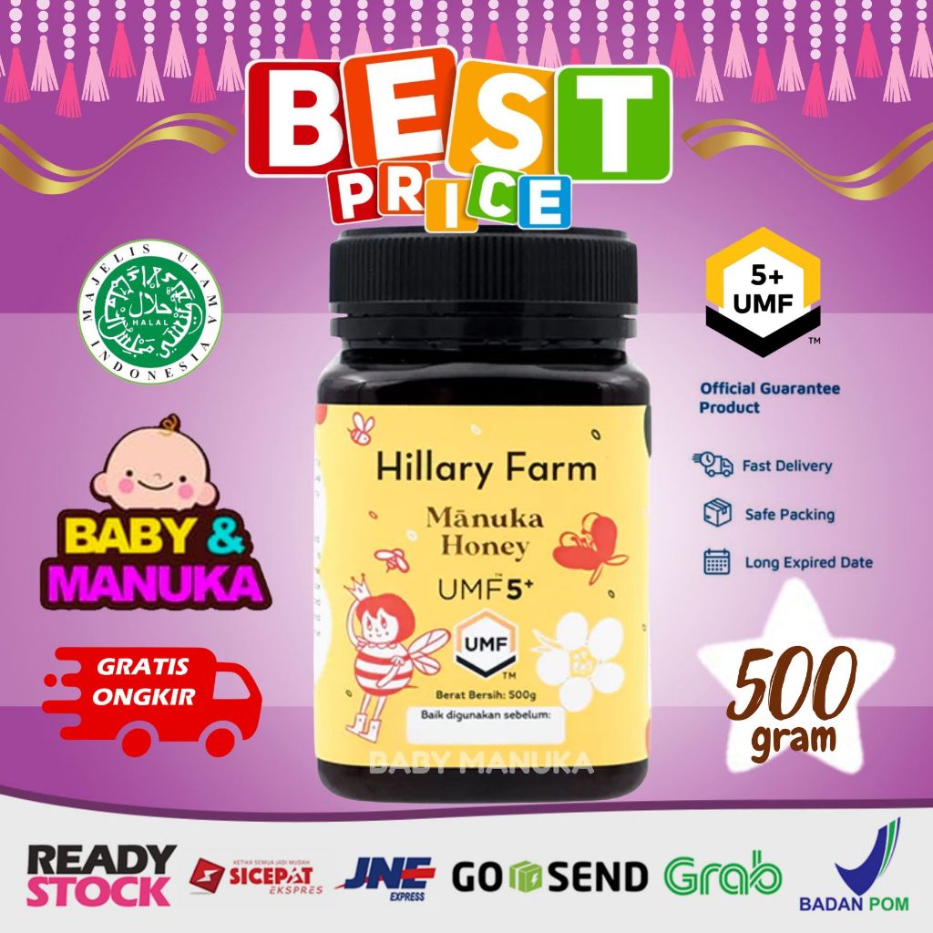 

Hillary Farm UMF 5+ Manuka Honey - madu manuka anak Pure New Zealand (BPOM)