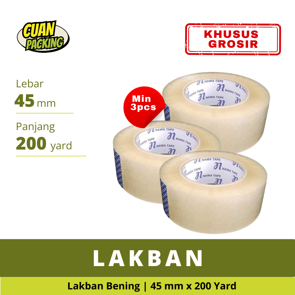 

Lakban bening 200 yard 45mm Murah Harga Grosir