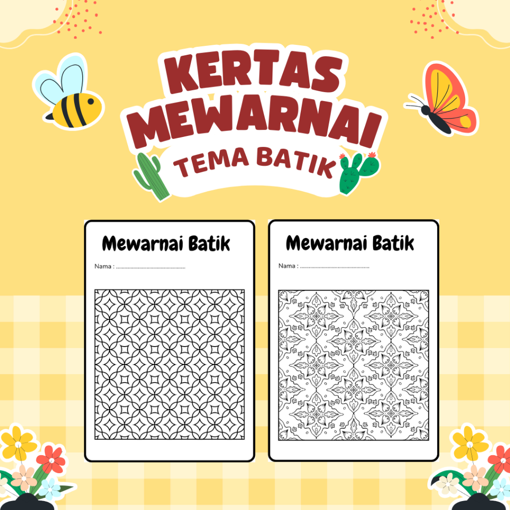 

Kertas Mewarnai - Tema Batik - Ukuran A4
