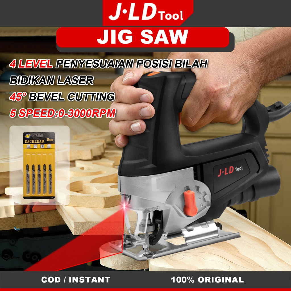 TERLARIS JLD Jig Saw Laser 580Watt Gergaji Listrik Mesin Potong Jigsaw jld tools Mesin Gergaji Ukir