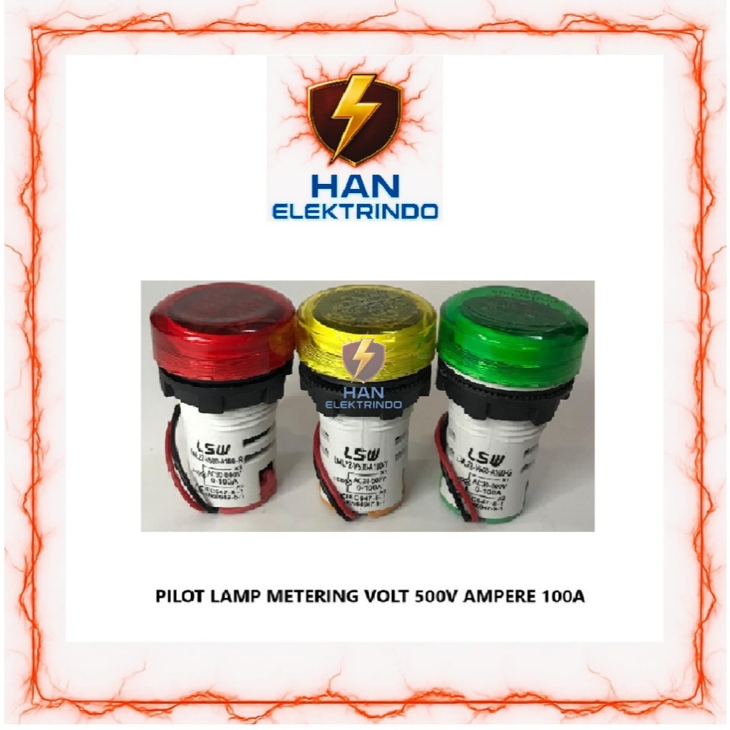 PILOT LAMP VOLT 500V AMPERE 100A/ PILOT LAMP V+AM / PILOT LAMP VOLTMETER AMPERE METER