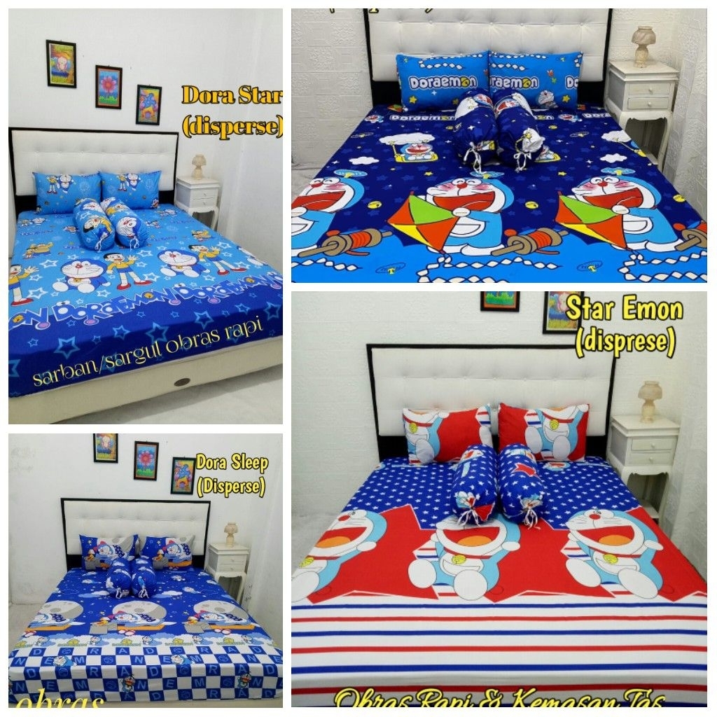 Sprei. Sprei Doraemon Aesthetic, Sprei 120x200, Sprei Aesthetic Premium, Sprei 160x200, Sarung, Kasu