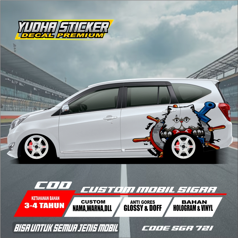 STICKER ANIMASI KUCING BODY MOBIL SIGRA AGYA BRIO JAZZ DLL / SGR 721-730