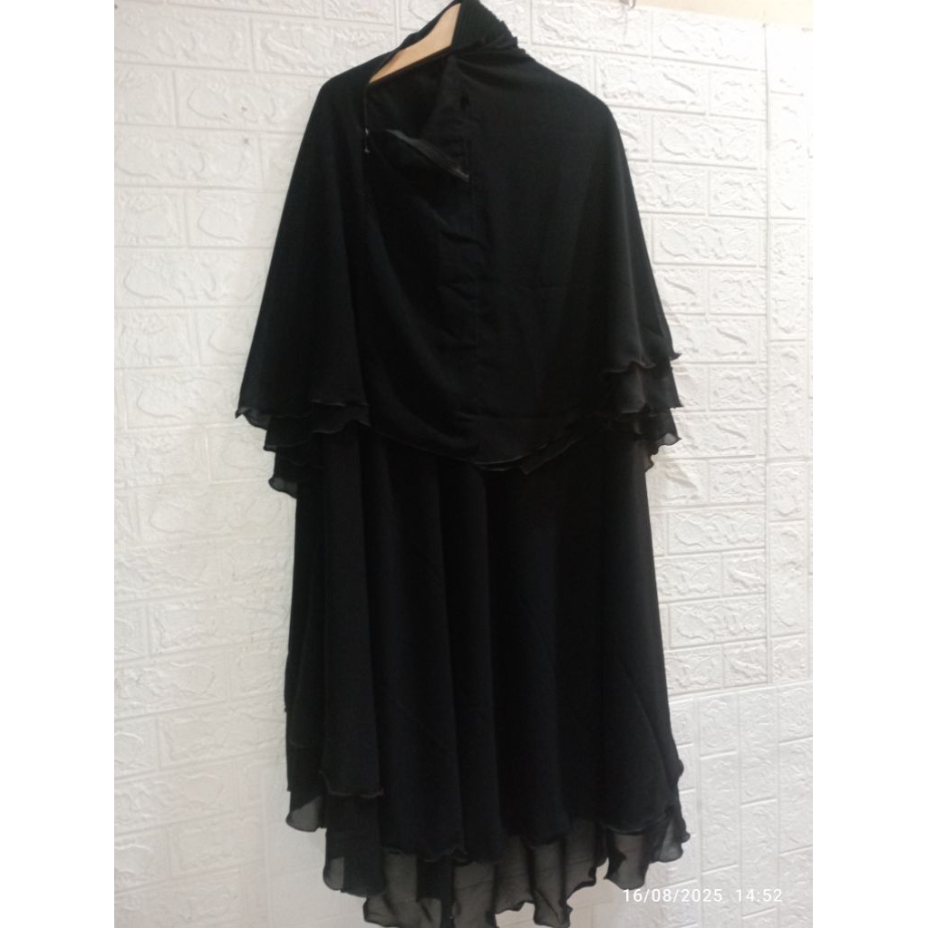 Aneka :Jilbab Full Sifon Silky 2 Layer (jilbab safar purdah 2layer,jilbab cadar rit makasar tanpa pu