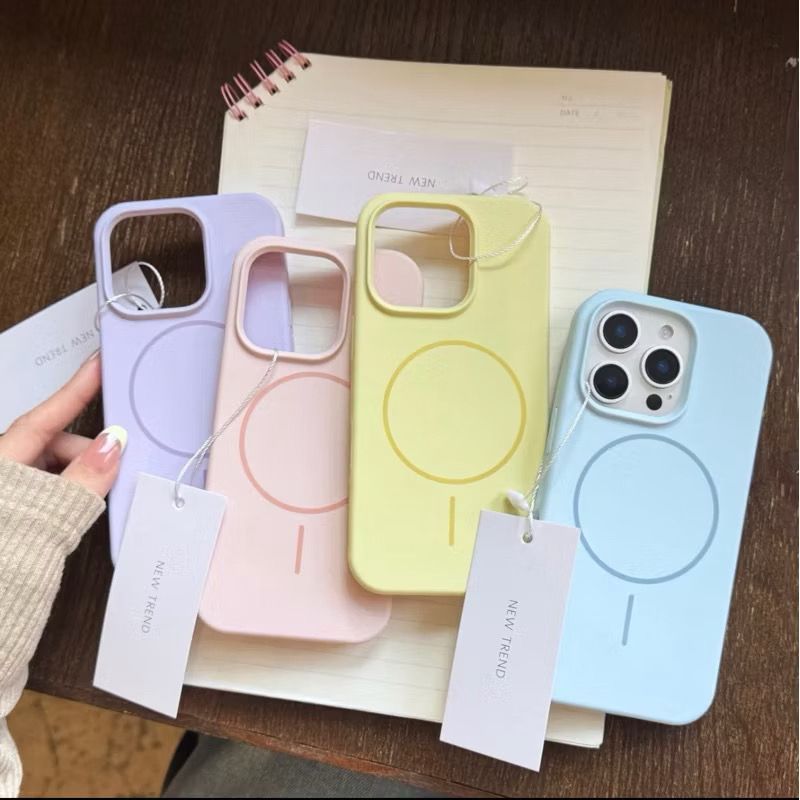 Premium Liquid Silicone Magnetic MAGSAFE Case Anti Noda For iPhone 11 12 13 14 15 PRO MAX Velvet Pas