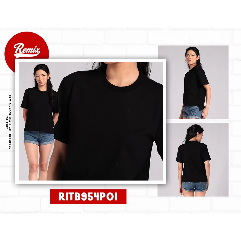 Kaos Wanita Remix Pendek Polos RITB954P Amigo