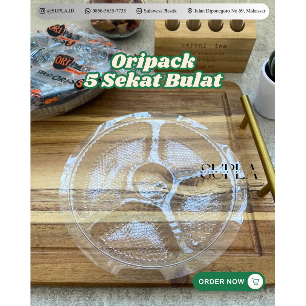 Oripack Mika Bulat Sekat 4 | Oripack Mika Bulat Sekat 5 | Mika alas dus kotak makanan | Mika plastik