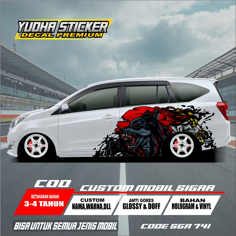 STICKER ANIMASI SRIGALA BODY MOBIL SIGRA AGYA BRIO JAZZ DLL / SGR 741-750