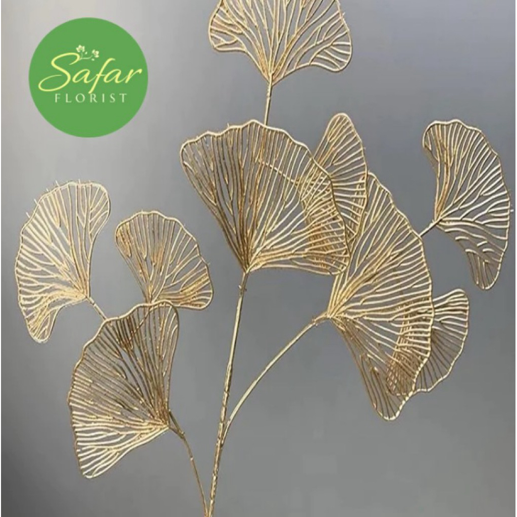GINKGO GOLD ARTIFICIAL 3 Cabang Ginko Emas Bunga Ginkgo Artificial