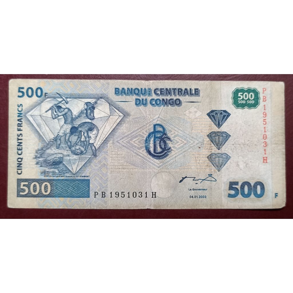 UANG KERTAS CONGO 500 CENT FRANCS JARANG ADA