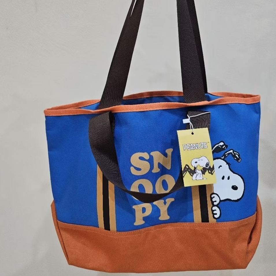 Snoopy Peanuts Large CanvasTote bag Peanuts Korea Tas kanvas bahu besar Snoopy Peanuts Ready New