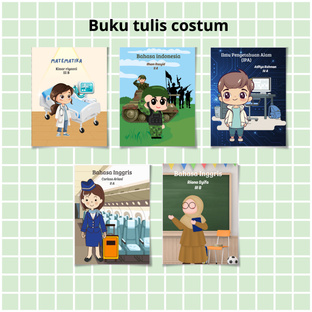 

Buku Tulis Custom Anak Sekolah Edisi Profesi – Desain Cover Lucu | 38 Lembar
