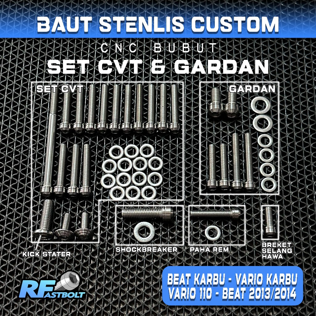 BAUT SET CUSTOM CVT FILTER GARDAN BEAT VARIO KARBU BEAT 2013 2014 STENLIS CUSTOM CNC BUBUT