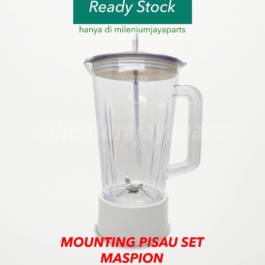 Pisau SET Mounting + Gelas + Tutup Sendok Jus MASPION Pisau 4 Gear Plastik MT 1206 MT 1208 MT 1211