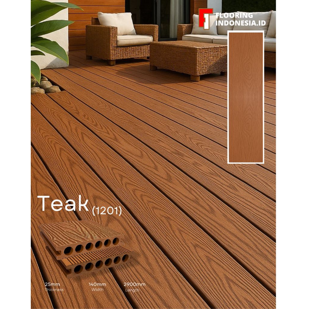 Wpc Decking Outdoor Teak lantai kayu interior tepi kolam/Batang
