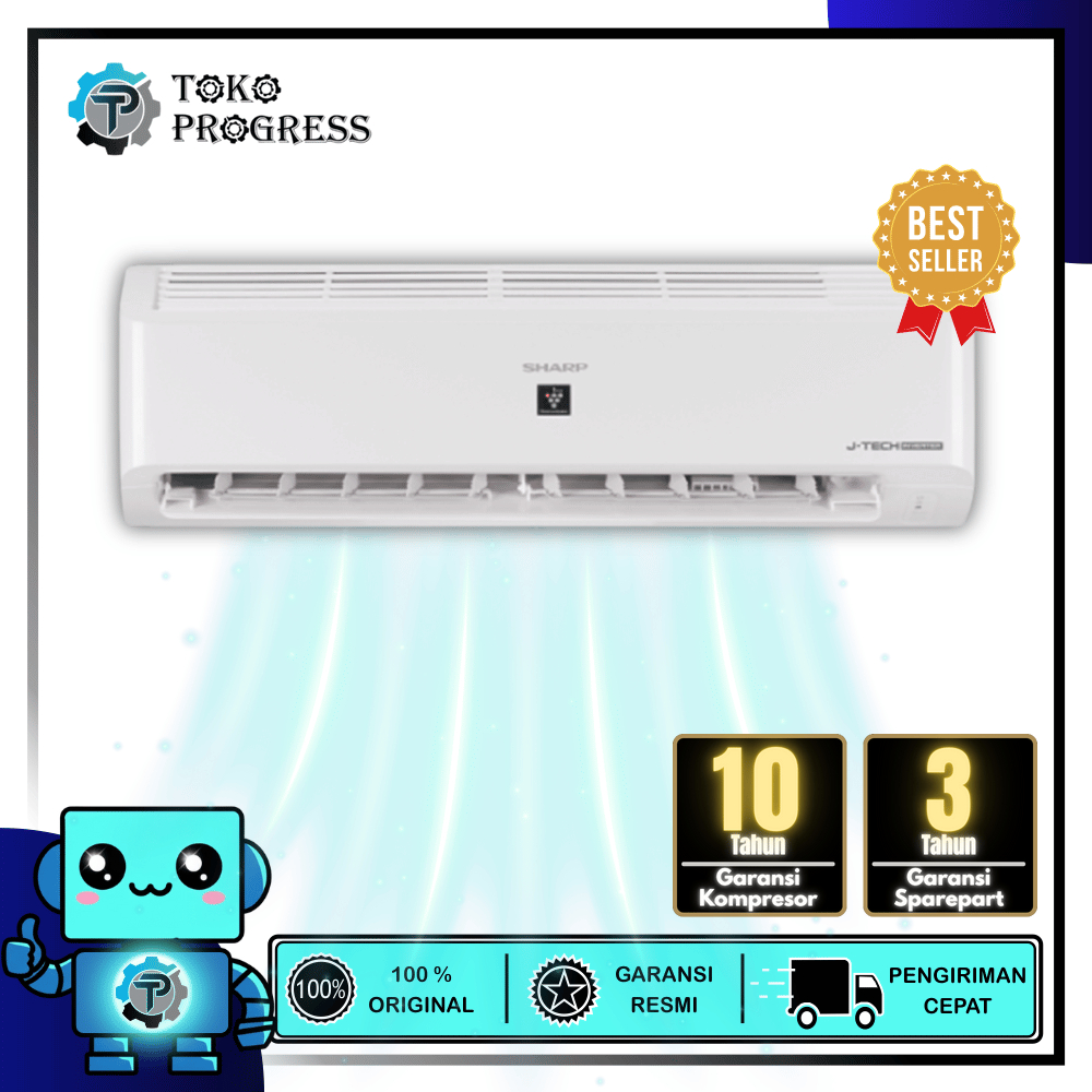 AC SHARP 1 PK AH-XP10BMY PLASMACLUSTER WITH J-TECH INVERTER