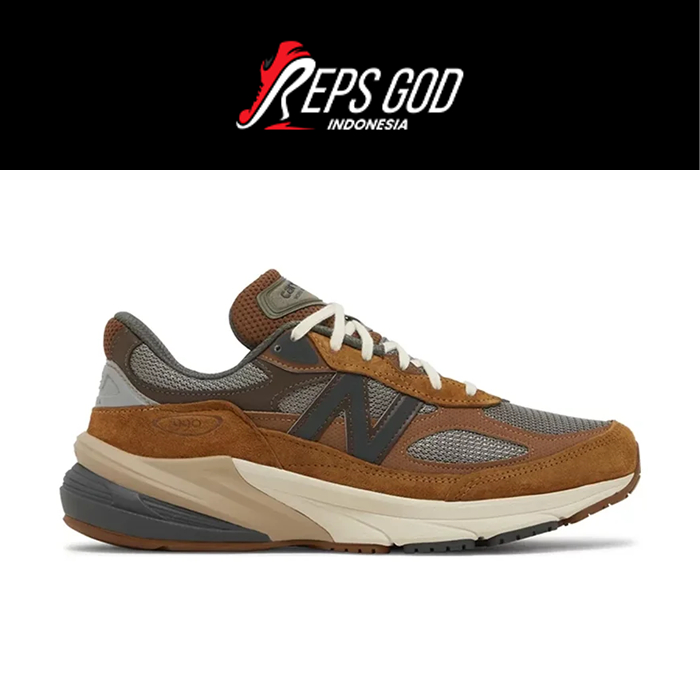 Sepatu NB 990V6 Carhartt WIP Sculpture Center Brown Made In USA Casual Gym Olahraga Jogging Joging P