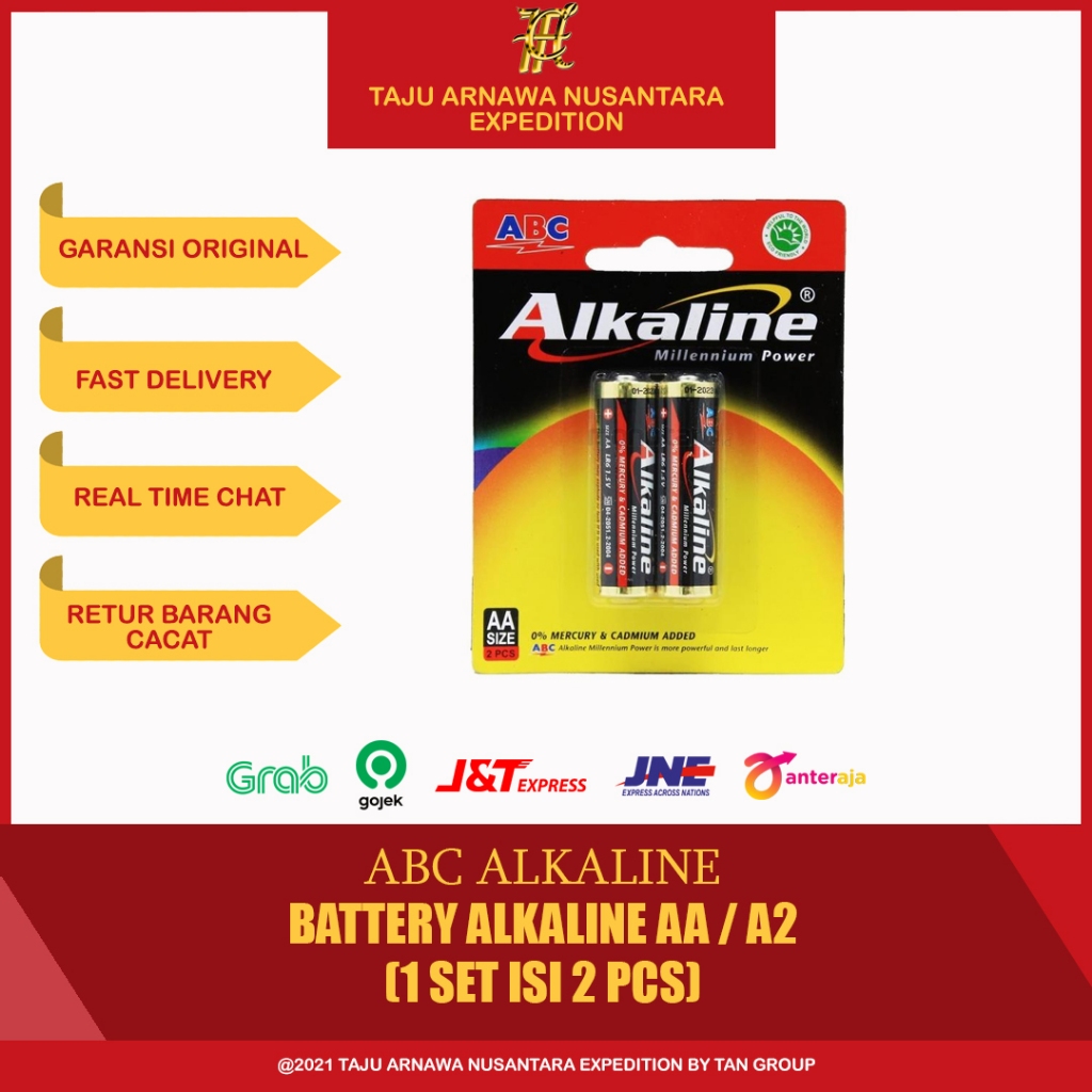 Baterai ABC ALKALINE AA isi 2 / Battery ABC ALKALINE AA / Batere ABC ALKALINE