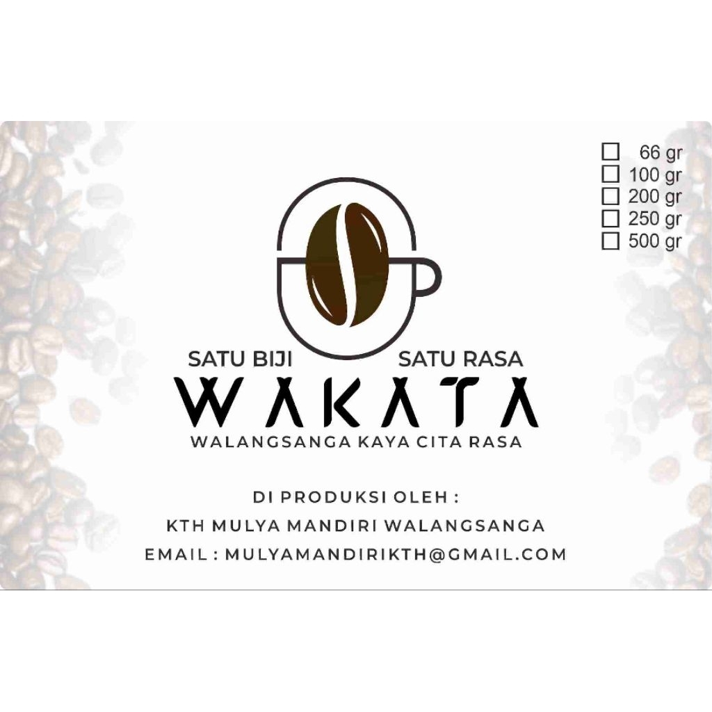 

Kopi Hitam Murni Tanpa Campuran Apapun 250g (KOPI WAKATA kopi Asli Walangsanga)