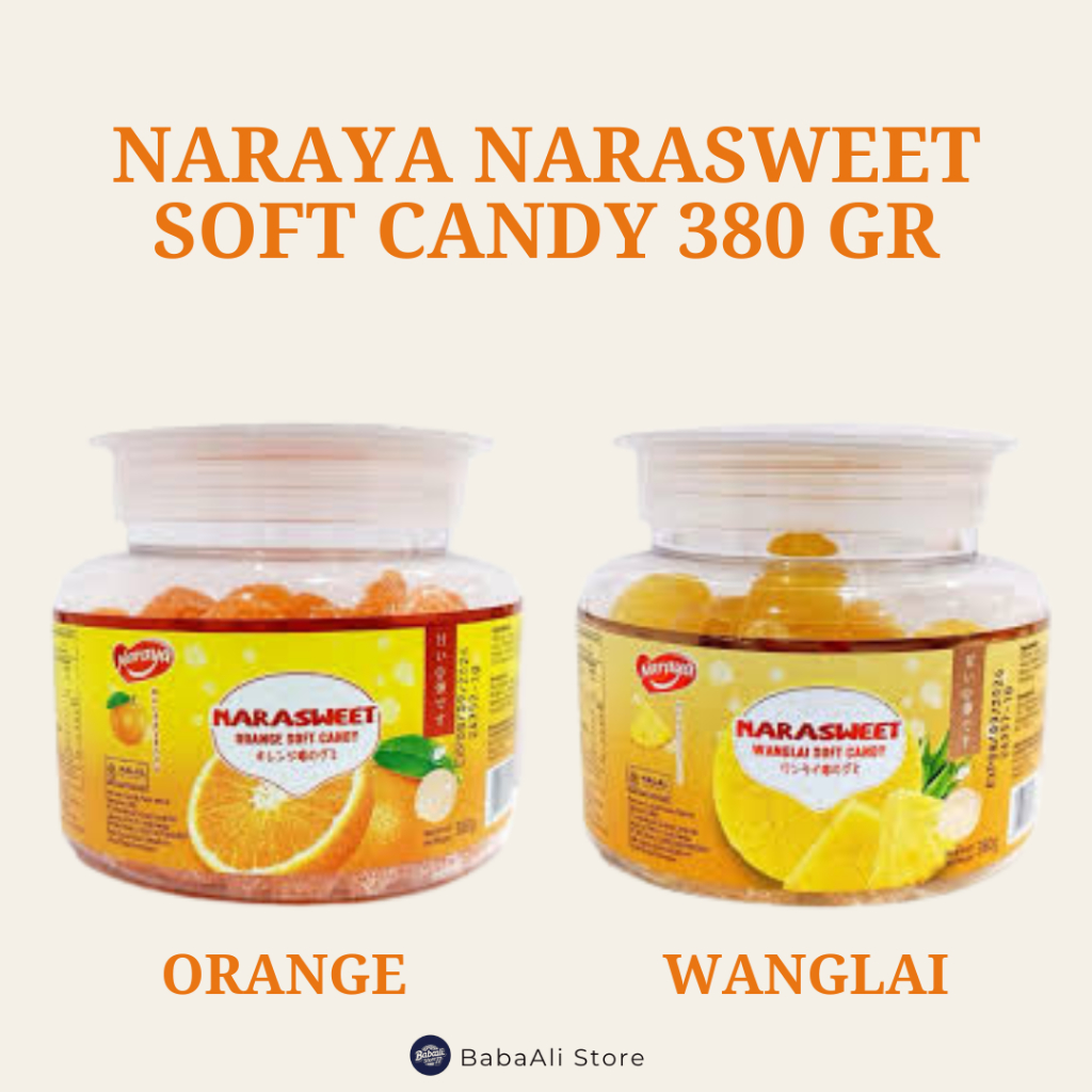 

BabaAli - Permen Lunak Naraya Narasweet 380GR – Manis, Lembut, Segar, Rasa Wanglai & Orange