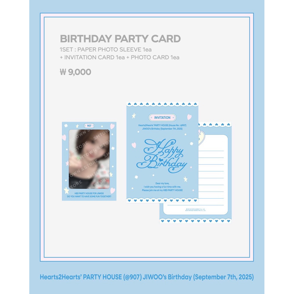 (PREORDER) HEARTS2HEARTS (H2H) JIWOO BIRTHDAY PARTY CARD MD