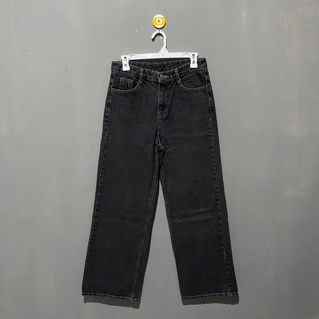 Baggy Jeans Abu Abu Tua Unbrand Unisex Non Stretch