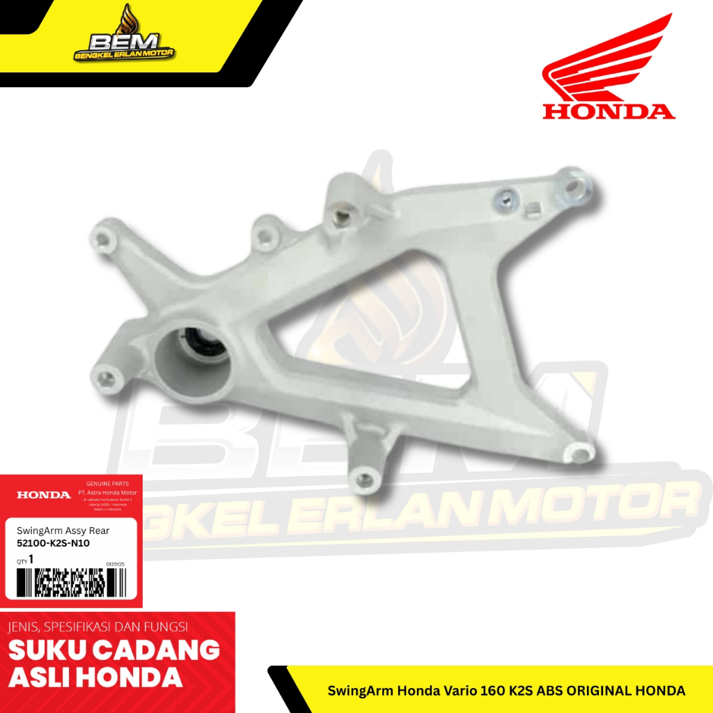 52100-K2S-N10 swing arm assy rear lengan ayun vario 160 ABS  & stylo ABS 2022-2025 ORIGINAL HONDA