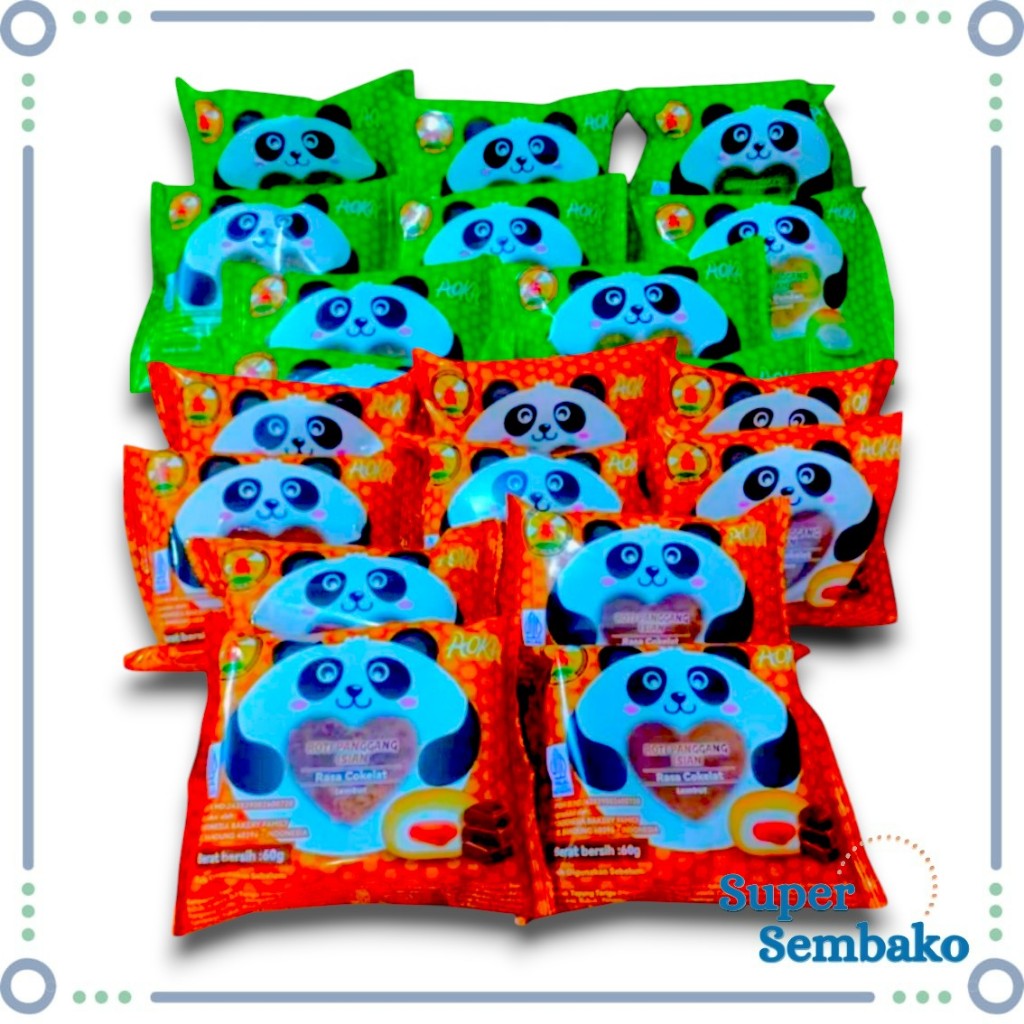 

ROTI PANGGANG ISIAN AOKA PANDA RASA COKELAT PANDAN KEJU SUSU 60g MURAH MAKASSAR