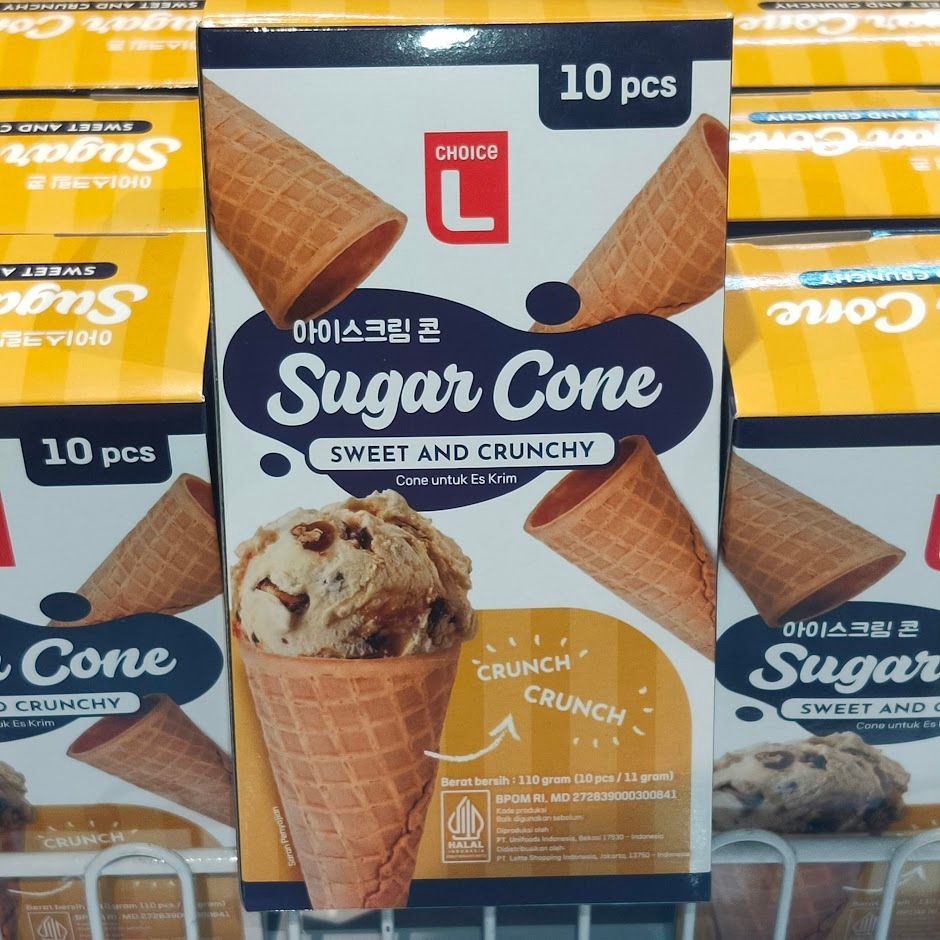 Cone untuk Es Krim Sugar Cone / Cup Cone Sweet & Crunchy 10pcs CHOICE L Ice Cream Cone