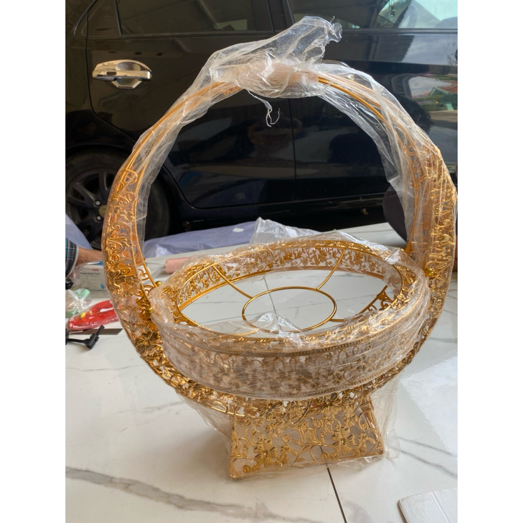 Piring Buah Keranjang emas mewah sultan