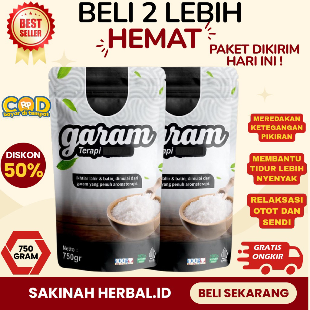 

[Paket 2 Pcs] Garam Organik Herbal Aroma Terapi Lavender 750gr Garam Laut Murni-Garam Kasar-Garam Murah