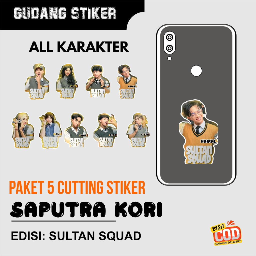 

(3 Pcs) GudangStikeran Stiker Premium SAPUTRAKORI edisi SULTAN SQUAD
