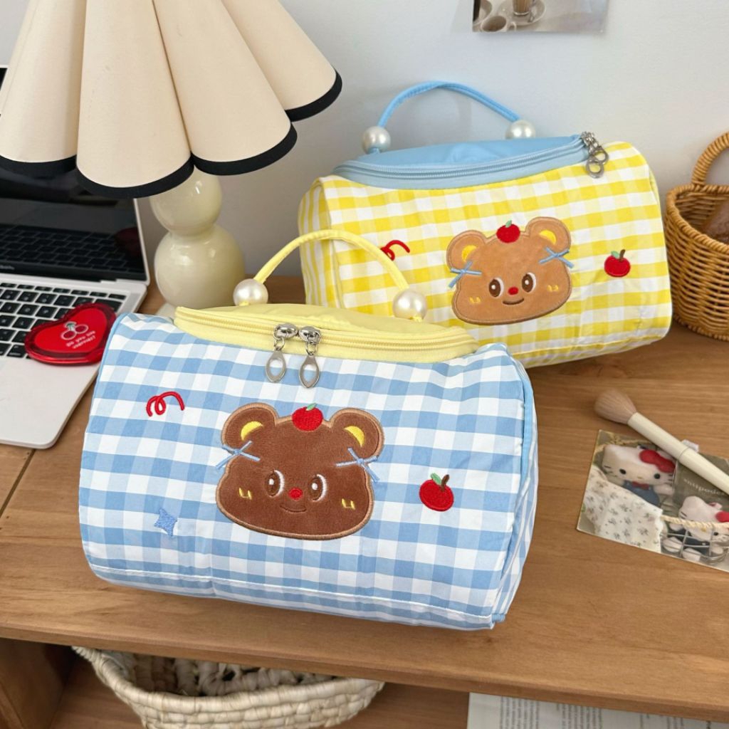 naking house - POUCH MAKE UP BEAR Tas Kosmetik Travel Pouch Serbaguna Korea Beruang Ins Aesthetic