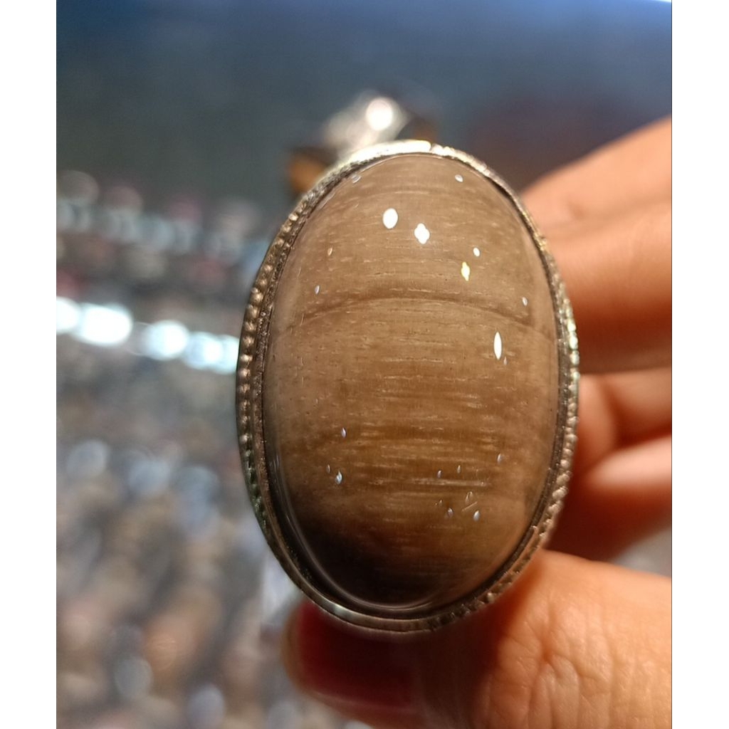 Cincin batu fosil kayu/Fokay jumbo(natural)