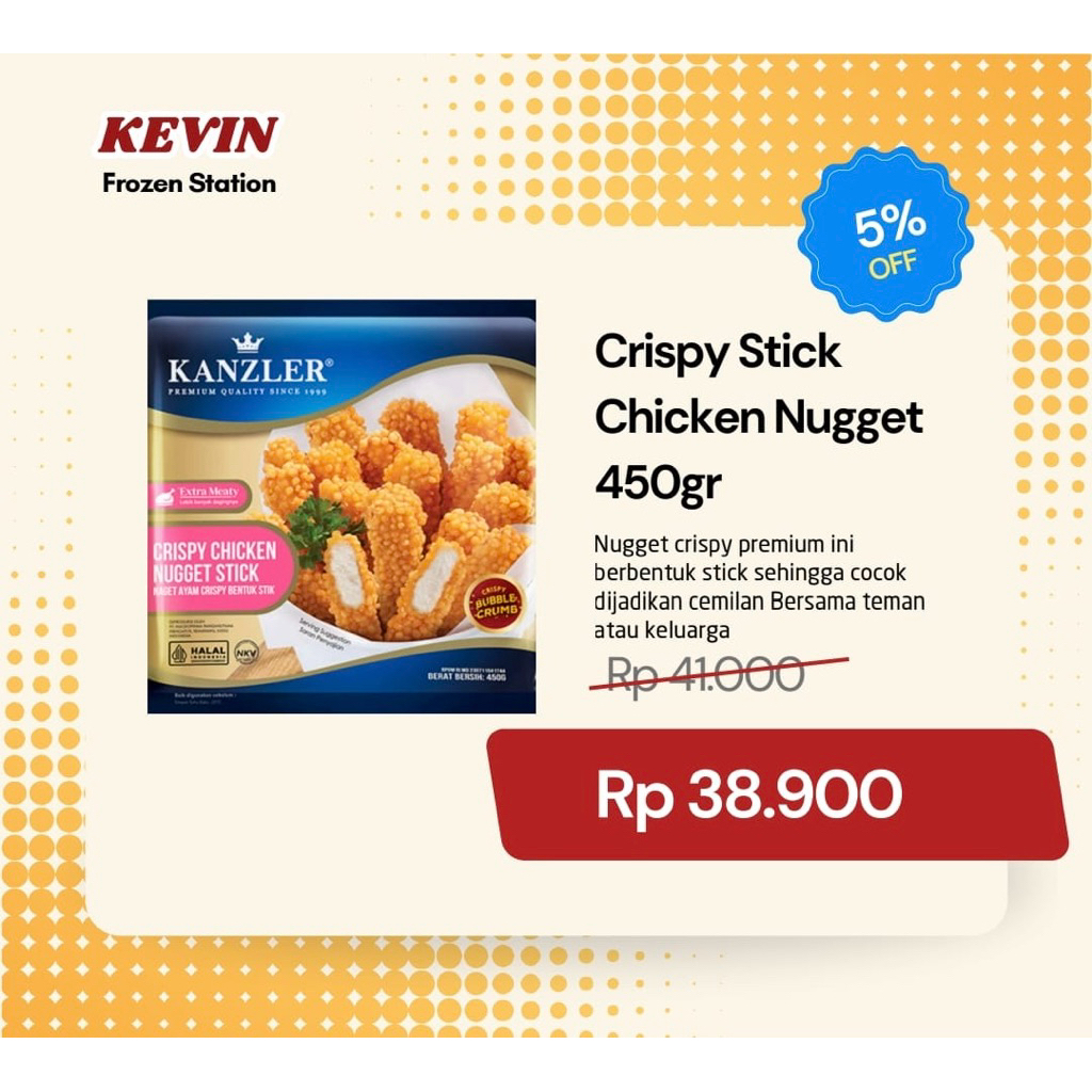 

Crispy Stick Chicken Nugget 450gr