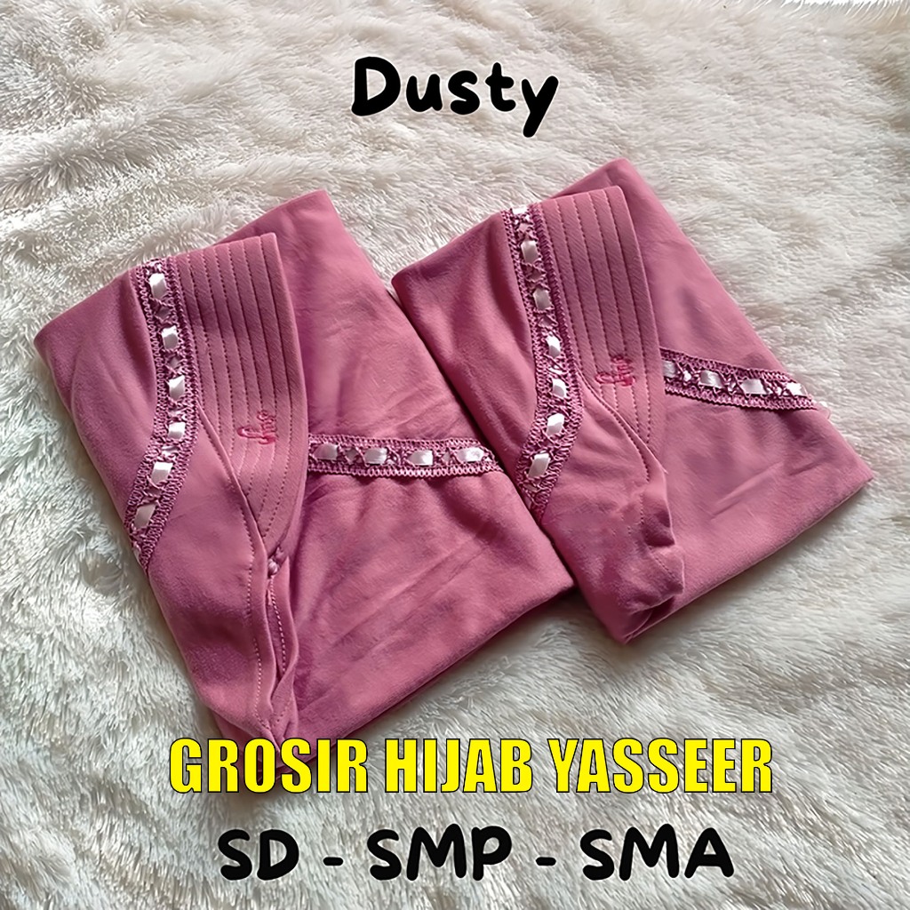 Jilbab Anak Rabbani Warna Dusty Pink Nyaman Adem Premium / Kerudung Sekolah anak Rabbani warna Dusty