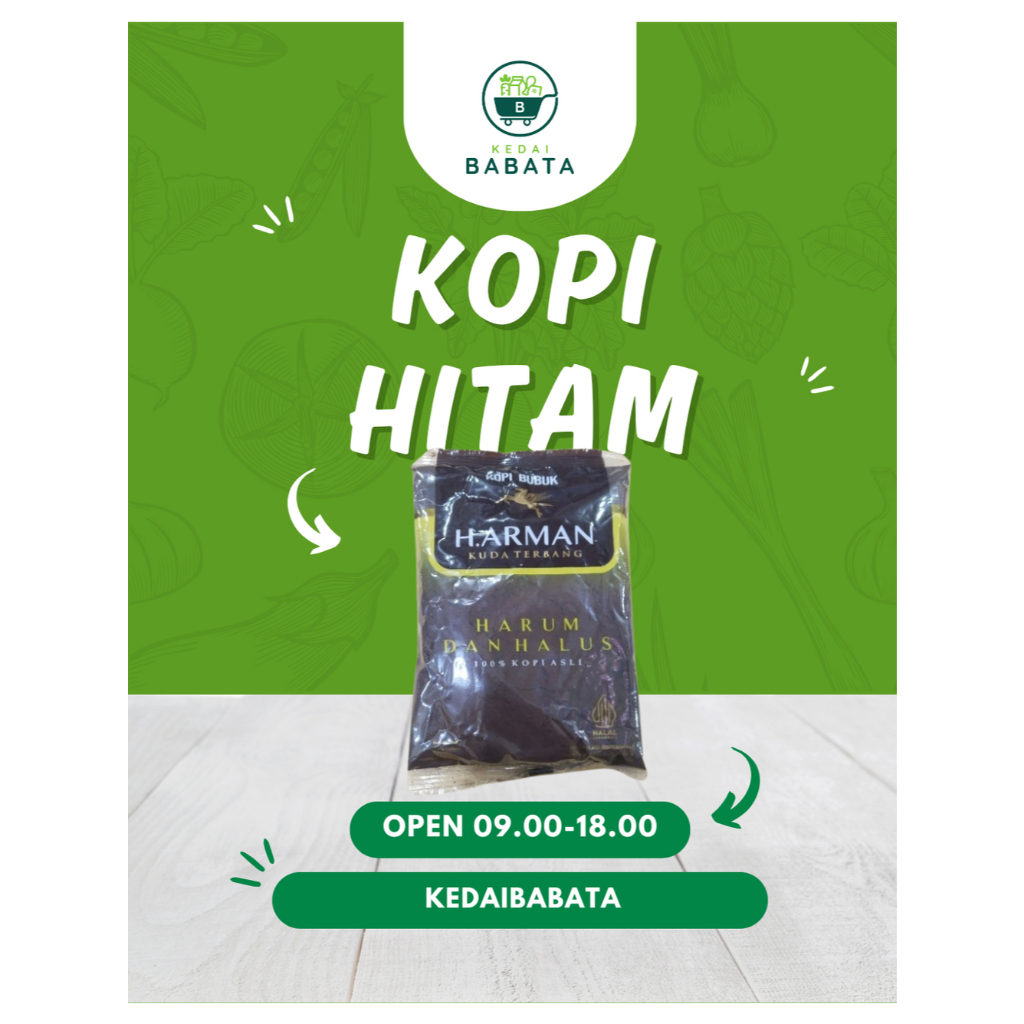 

Kopi Hitam Bubuk 9gr H Arman Cap Kuda Terbang Harum dan Halus Kedai Babata Padang