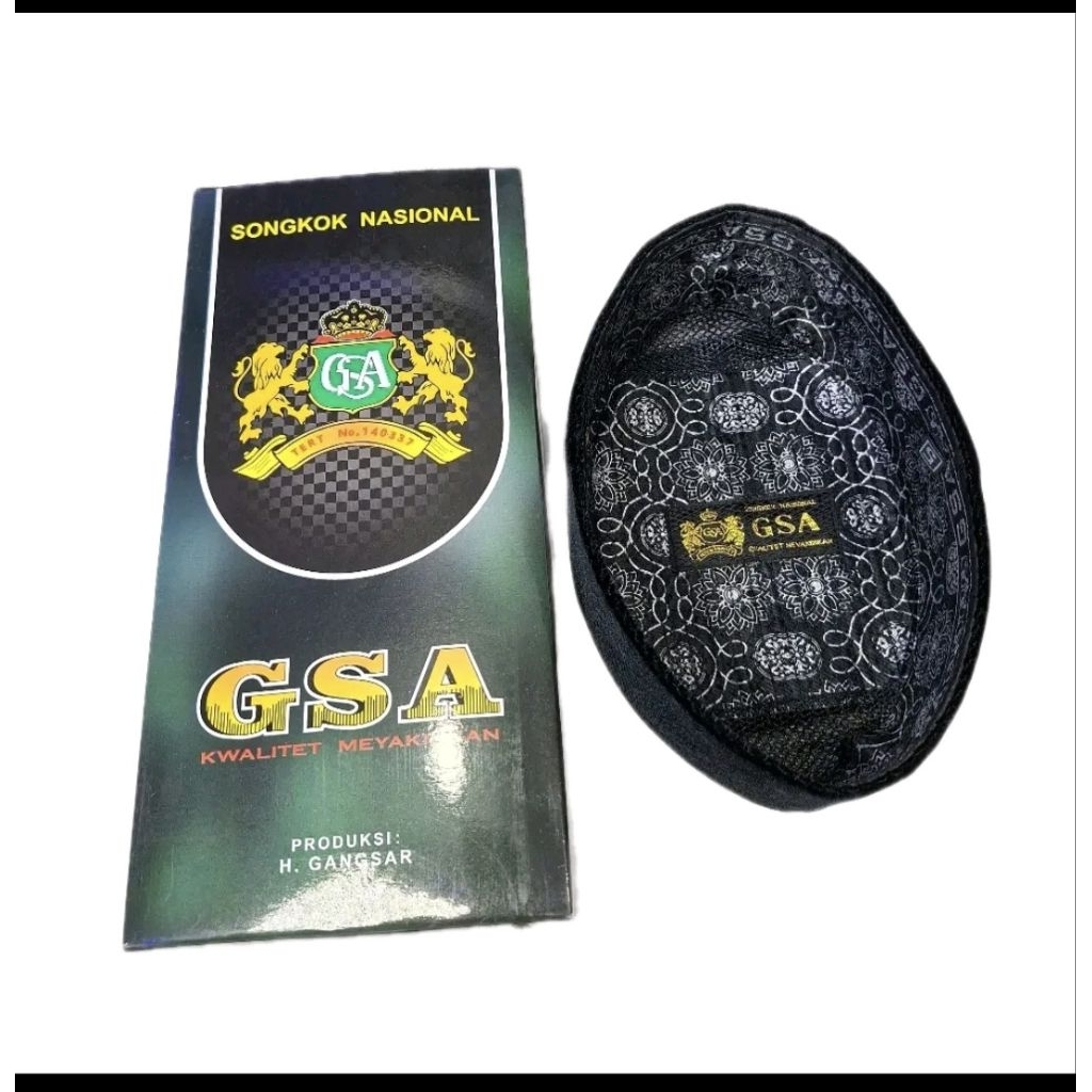 GSA PECI NASIONAL SONGKOK HITAM PECI BERKUALITAS MOTIF AC