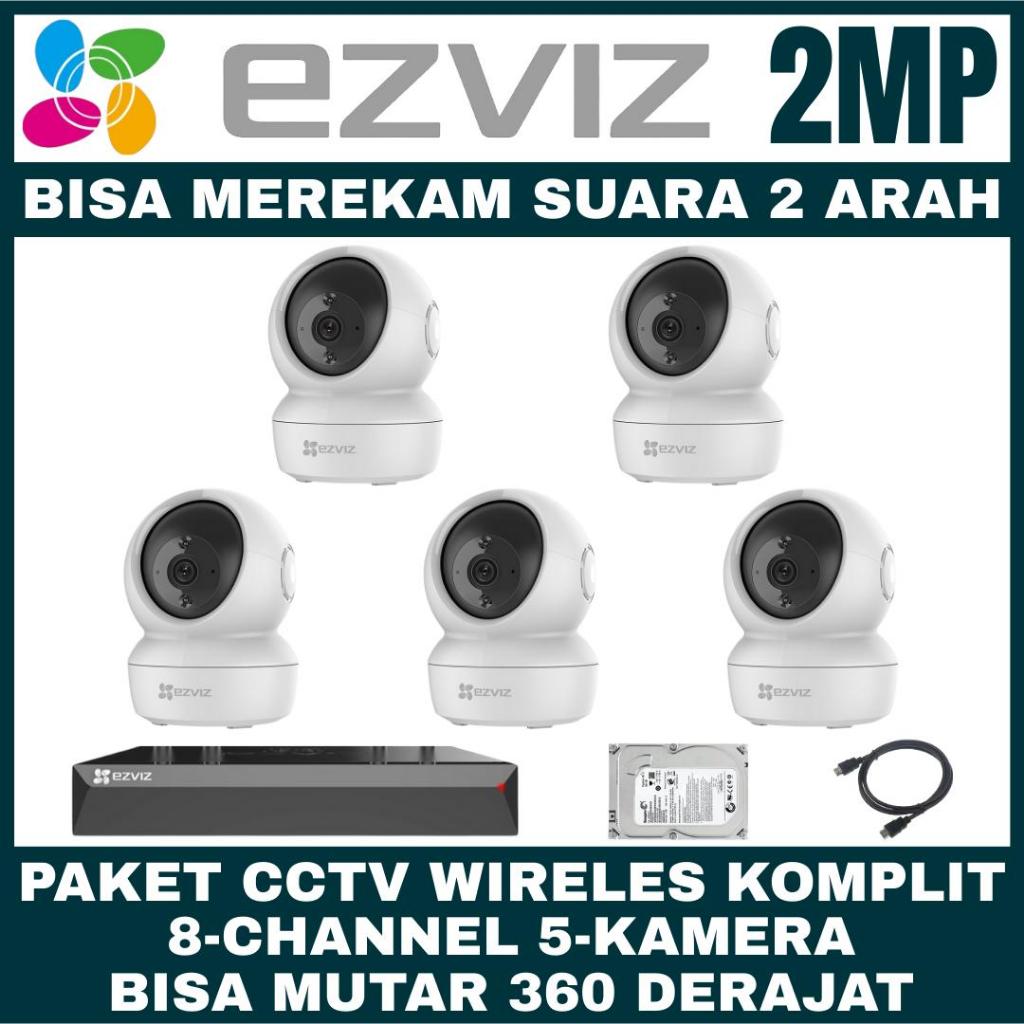 PAKET CCTV EZVIZ 2MP 8 CHANNEL 5 KAMERA WIRELESS