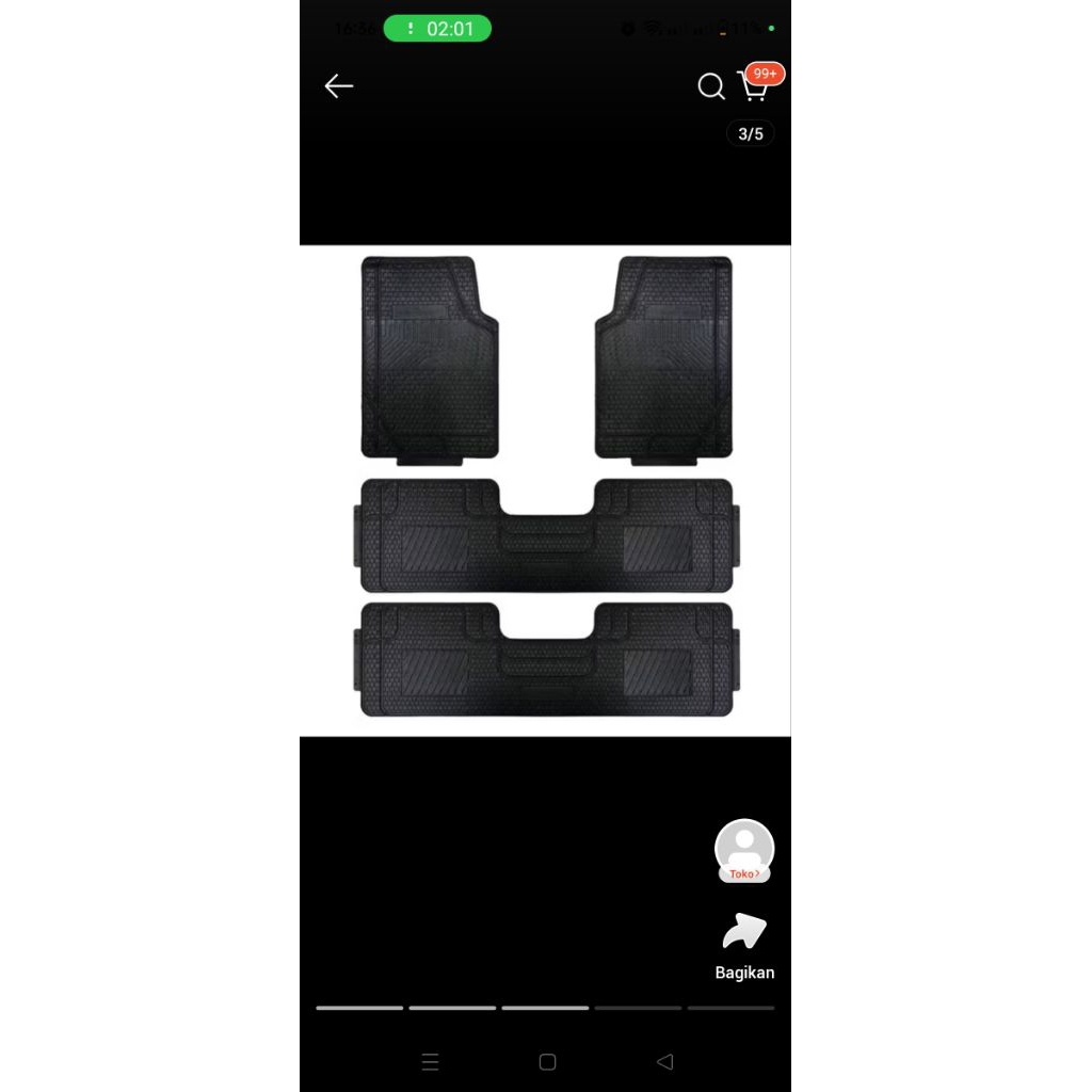 karpet mobil 3 baris universal